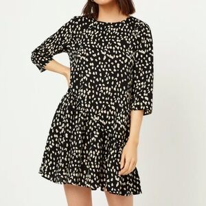 Hayden LA Black with tan spots asymmetrical dress